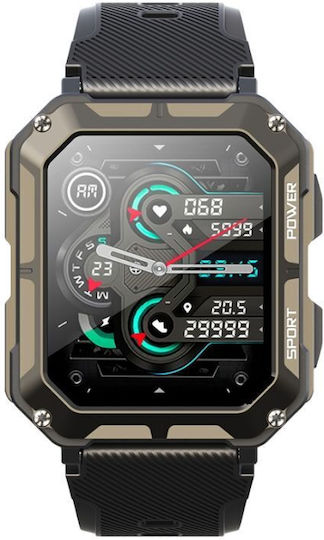 Rubicon RNCF27 54mm Smartwatch με Παλμογράφο (Black)