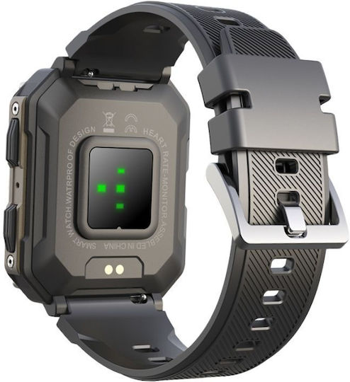 Rubicon RNCF27 54mm Smartwatch με Παλμογράφο (Black)