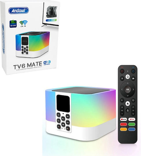 Andowl TV Box TV6 8K UHD με WiFi 4GB RAM και 64GB Αποθηκευτικό Χώρο με Λειτουργικό Android