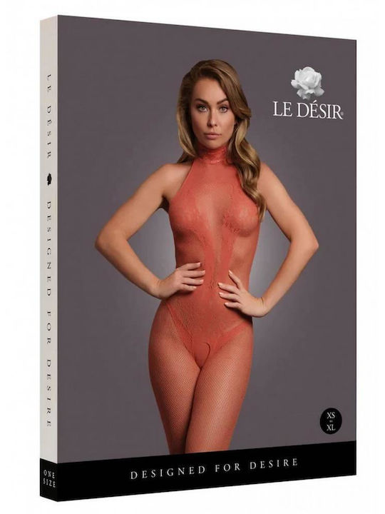 Red Fishnet Lace & Open Sexy Bodystocking One Size