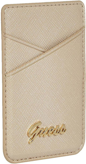 Guess MagSafe Калъф за карти Saffiano в Златист цвят
