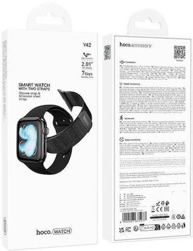 Hoco Y42 Smartwatch mit Herzfrequenzsensoren Schwarz