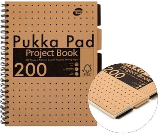 Pukka Spiral Ruled Notebook A4 200 Paper Sheets 5 Subjects