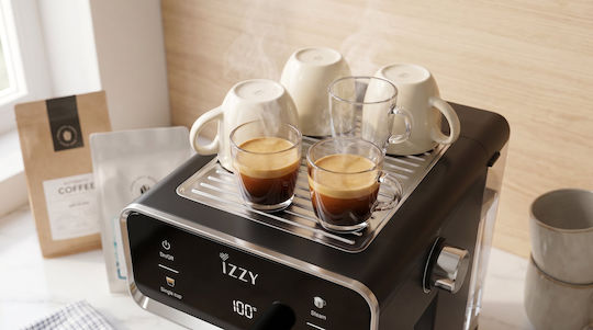 Izzy IZ-6017 Automatic Espresso Machine 1000W Pressure 20bar Black