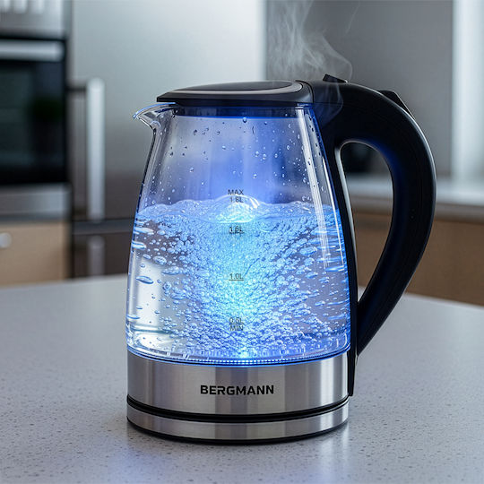 Bergmann Βραστήρας 1.8lt 2200W Μαύρος
