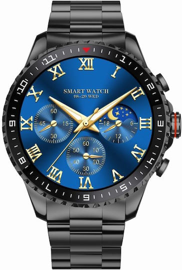 Gravity GT16-2 48mm Smartwatch mit Herzfrequenzsensor (Schwarz)