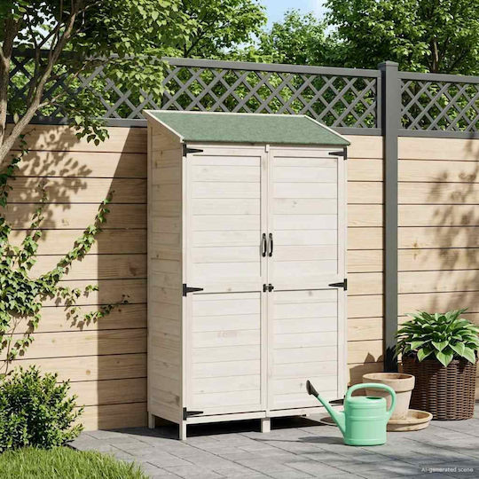 Wooden Garden Shed White M1.065xW0.56xH1.76m