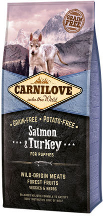 Carnilove Salmon & Turkey Puppy 1.5kg Dry Food Grain-Free for Puppies with Turkey and Salmon