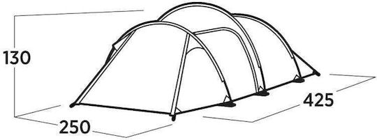 Easy Camp Σκηνή Camping Τούνελ Πράσινη με Διπλό Πανί 3 Εποχών 51x250x130εκ.