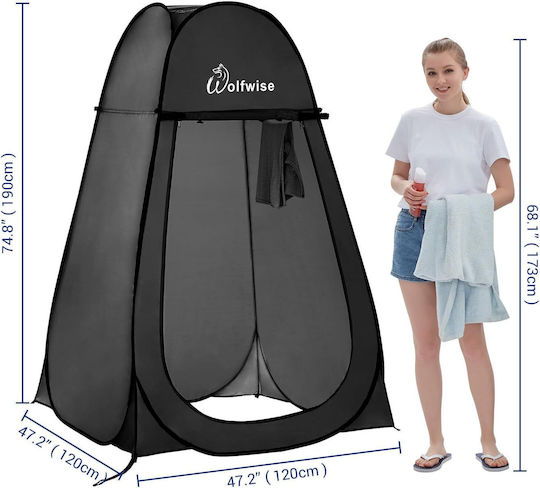WolfWise Сцена Къмпинг Pop Up Тоалетна Черна