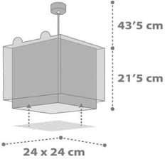 Ango Little Tiger Single-Light Kids Ceiling Light from Plastic 23W with E27 Base Orange 24x24cm