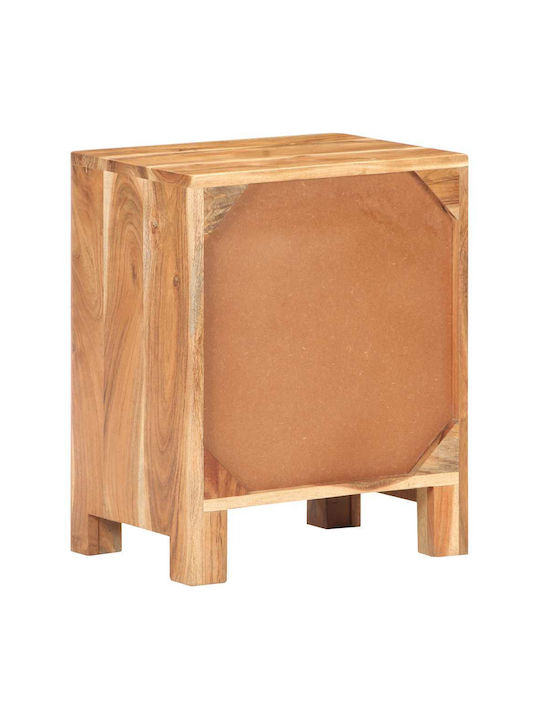 Κομοδίνο από Μασίφ Ξύλο Μπεζ 40x30x50cm