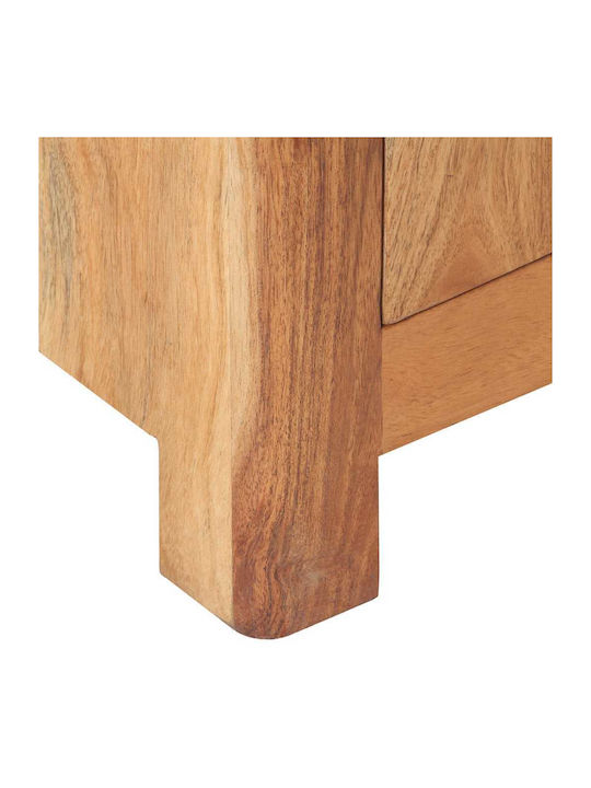 Κομοδίνο από Μασίφ Ξύλο Μπεζ 40x30x50cm