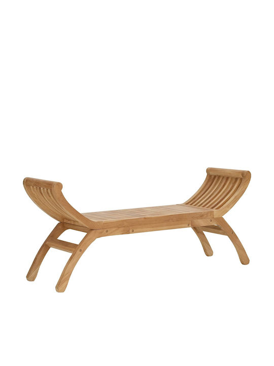 Bancă Solidă De Exterior Din Lemn Cu Perne 126x35x55cm