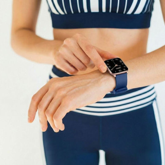 Gravity GT36-6 36mm Smartwatch με Παλμογράφο (Black Blue)