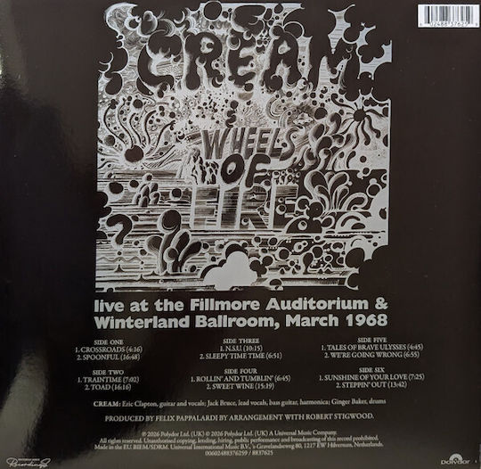 Cream 2 Wheels Fire Live At Fillmore & Winterland Vinyl