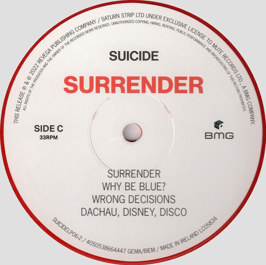 Suicide Surrender Vinyl
