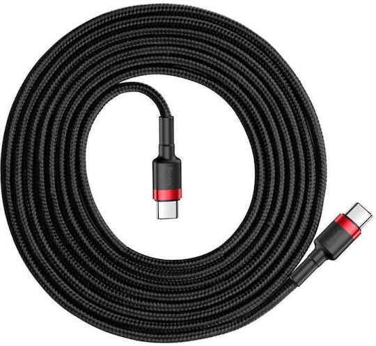 Baseus Cafule Cablu Braided USB 2.0 USB-C Mascul - USB-C 60W Roșu 2m