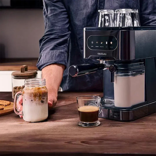 Cecotec Espressor Power 1350W Presiune 20 Bar pentru Cappuccino Gri