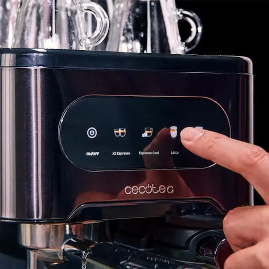 Cecotec Espressor Power 1350W Presiune 20 Bar pentru Cappuccino Gri