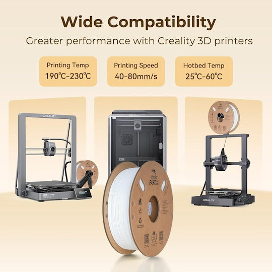 Creality3D PLA 3D Printer Filament 1.75mm Λευκό 2kg
