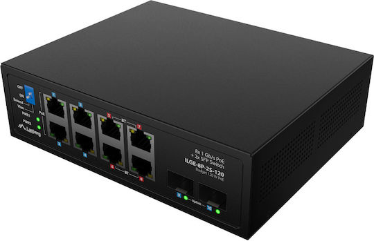 Lanberg ILGE-8P-2S-120 Unmanaged L2 PoE++ Switch with 8 Gigabit (1Gbps) Ethernet Ports and 2 SFP Ports