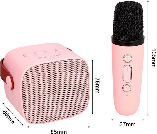 Blavec Karaoke Speaker with Wireless Microphones WS-07 Pink