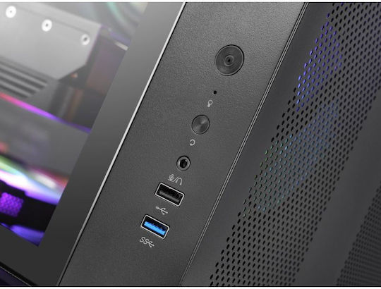 Mars Gaming Gaming Midi Tower Κουτί Υπολογιστή με Πλαϊνό Παράθυρο Μαύρο