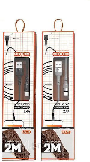 Moxom CC-73 Împletit USB 2.0 spre micro USB Cablu Negru 2m 1buc