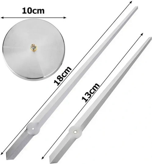 Sticker Wall Clock 3D XXL 130cm Silver Modern Impressive Decoration