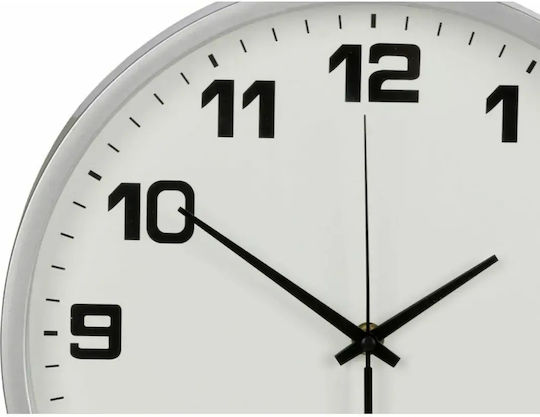 Analoge Wanduhr 25cm Leiser Quarzmechanismus Silber Weißes Zifferblatt Analoge Wanduhr 25cm Leiser Quarzmechanismus Silber Weißes Zifferblatt