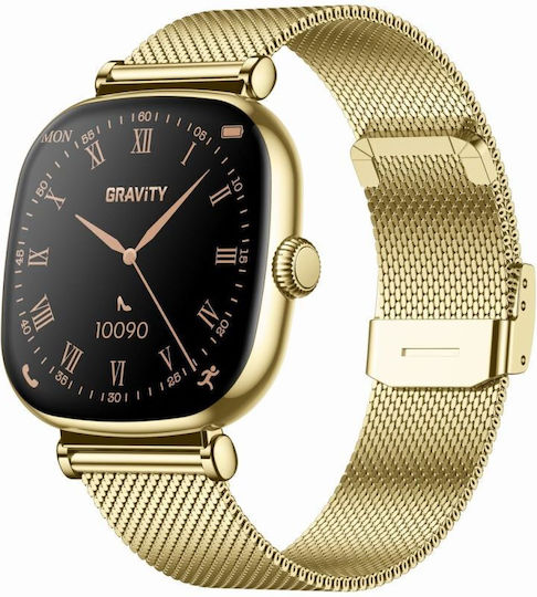 Gravity GT32-2 37mm Smartwatch με Παλμογράφο (Golden)