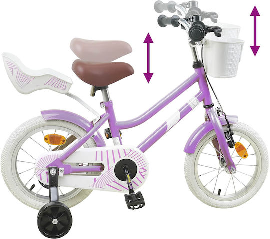 vidaXL 14" Παιδικό Ποδήλατo BMX Μωβ
