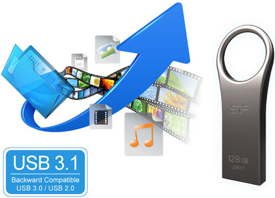 Silicon Power Jewel 80 64GB USB 3.2 Stick Ασημί