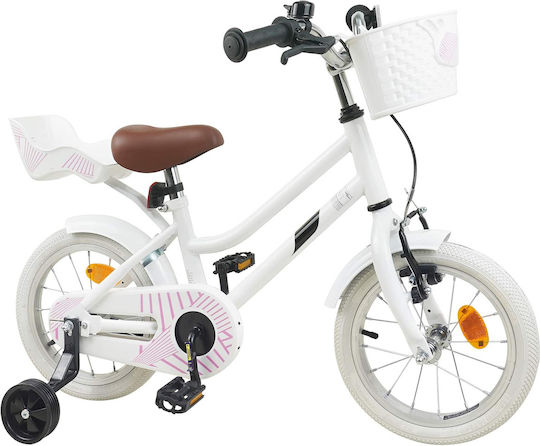 vidaXL 14" Детско Колело BMX Бяло