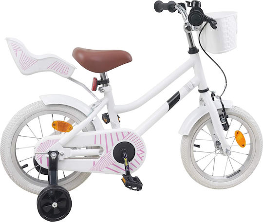 vidaXL 14" Детско Колело BMX Бяло