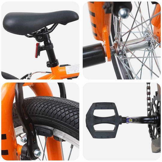vidaXL 16" Детски Велосипед BMX Оранжев