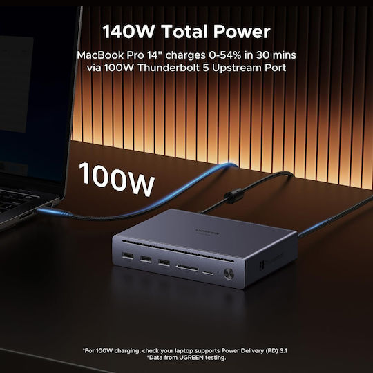 Ugreen U712 USB-C Dockingstation mit DisplayPort Ethernet Grau