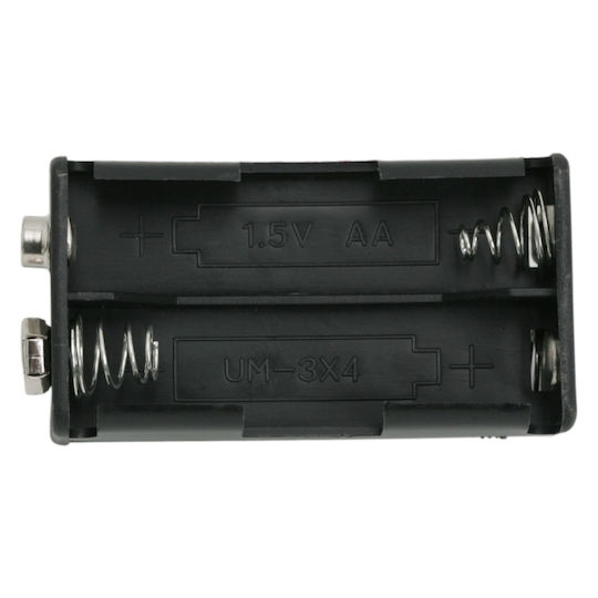 Set 10 Suporturi Pentru Baterii 2 X AA Conexiune 9V Plastic Suport Baterii AA Culoare Neagră Set 10 Bucăți