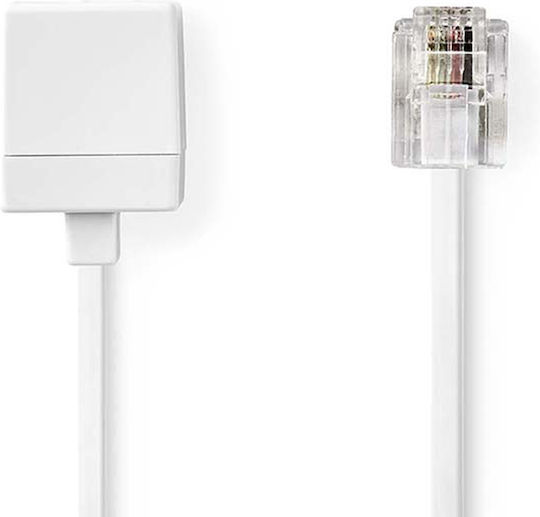 Nedis RJ11 Male to RJ11 Female Telephone Cable 10m White