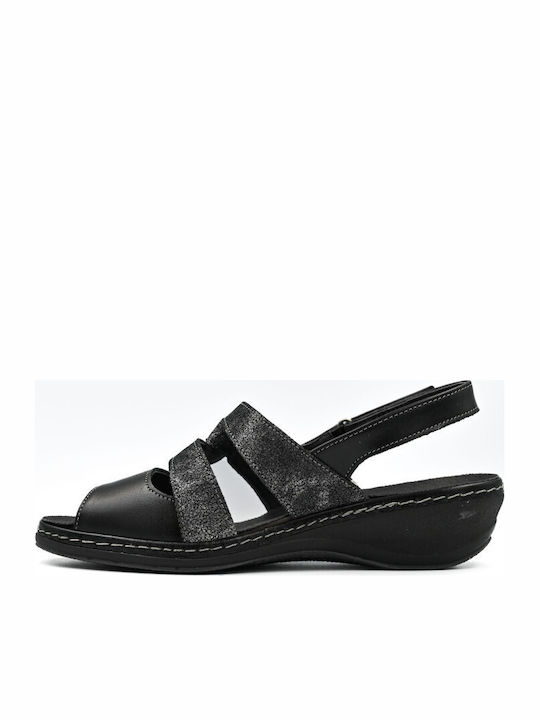 Leather Women's Anatomic Black Sandals