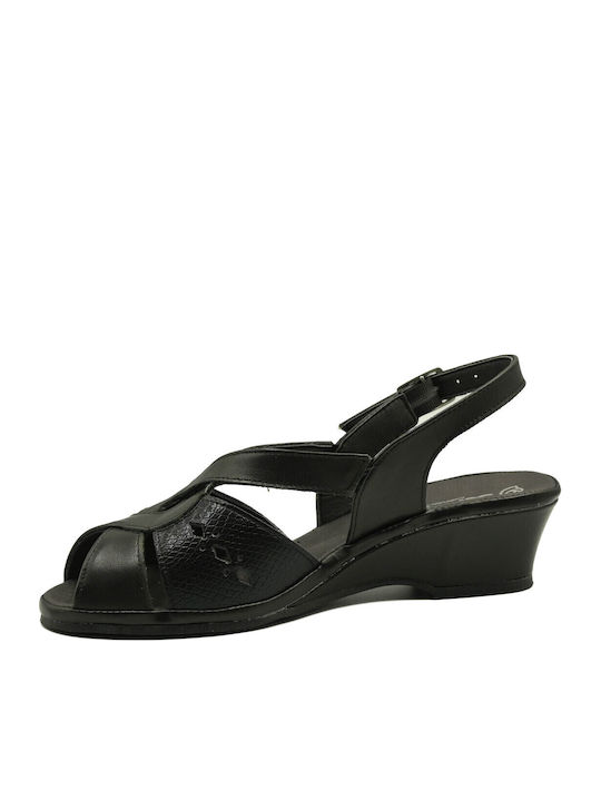 Leather Women's Anatomic Black Sandals