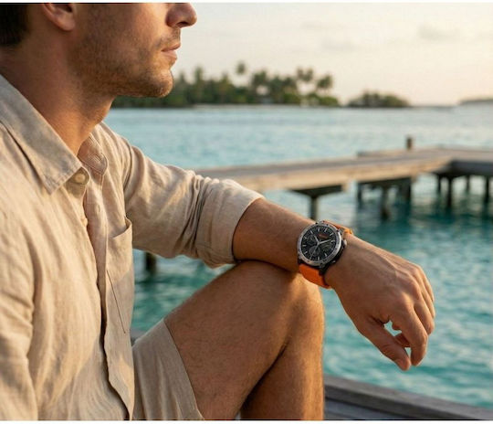 Gravity GT46-4 49mm Smartwatch με Παλμογράφο (Black)