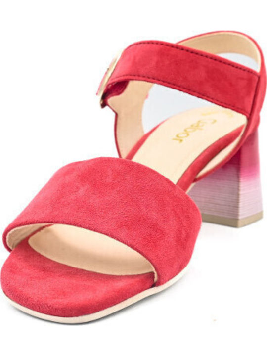 Suede Anatomic Red Sandals