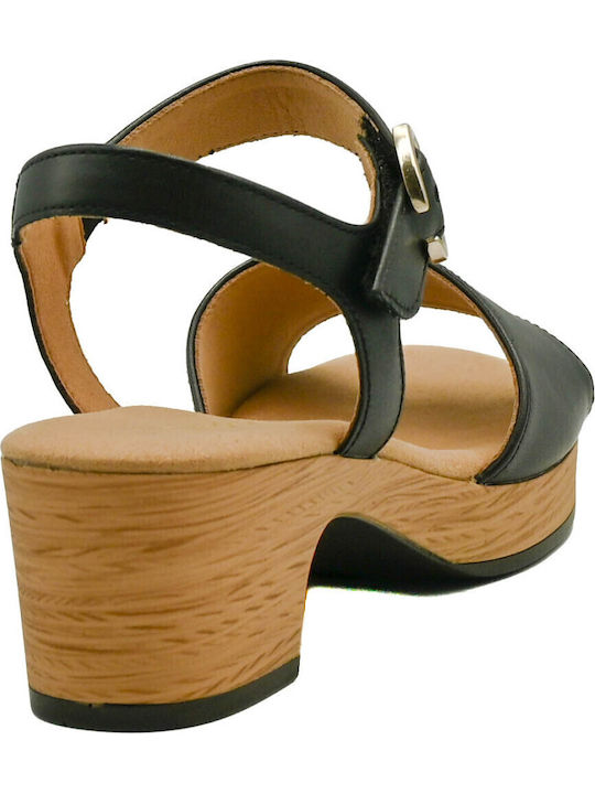 Leather Anatomic Black Sandals