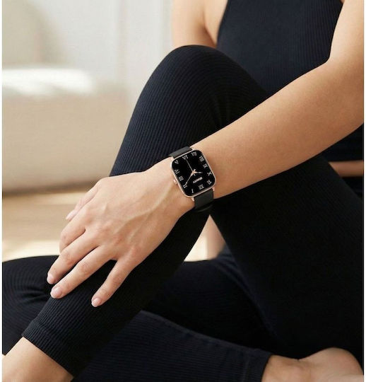 Gravity GT36-3 36mm Smartwatch με Παλμογράφο (Rose Gold Black Pink)