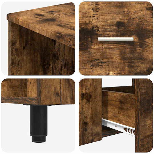 vidaXL Πάγκος χωρίς Νιπτήρα Μ80xΒ35xΥ60cm Καπνισμένο Ξύλο Δρυός