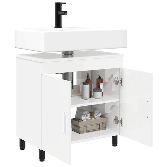 vidaXL Unitate De Mobilier Pentru Baie Fără Chiuvetă L60xA35xÎ60cm Albă