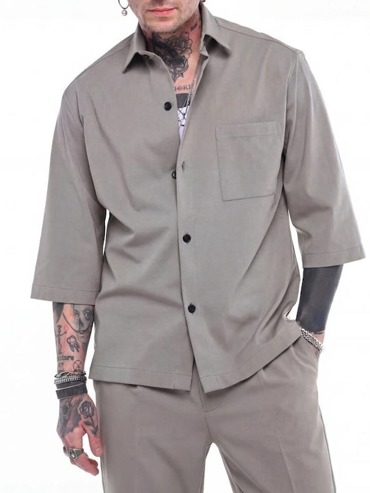 Short Sleeve Shirt in Wide Line Fango