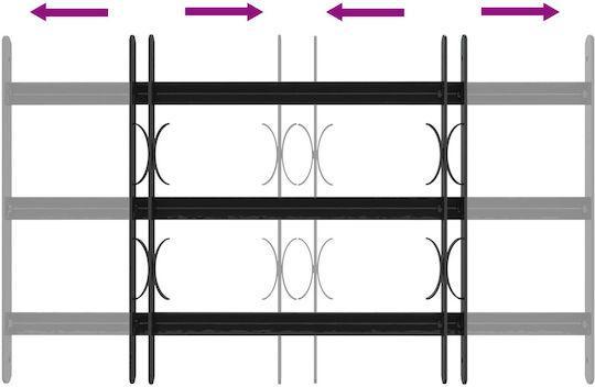 Plasă de Securitate pentru Ferestre 3 Pachete 3 Bucăți 43-74 cm 42031285 Negru